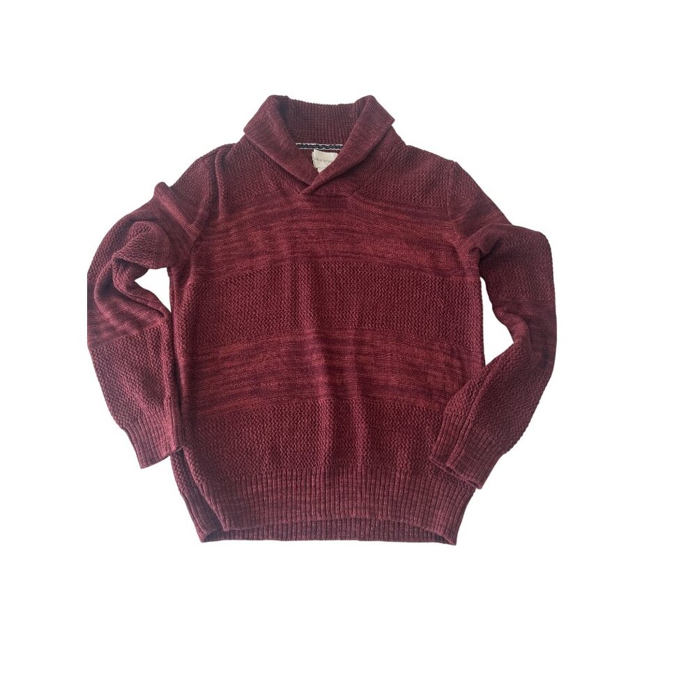 Sun + Stone Shawl Collar Sweater Color Red, Large, 100% Cotton - Picture 4 of 9